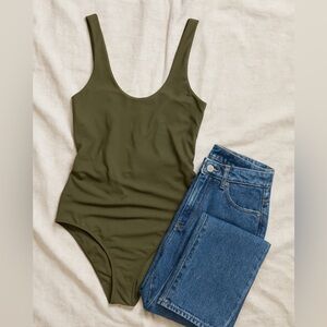 Alix NY Olive Green One-Piece bodysuit. Medium